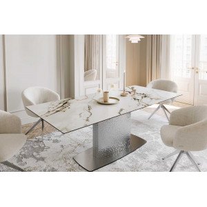 SEVERO prémium kerámia étkezőasztal - 180-220cm - calacatta Bővíthető étkezőasztal