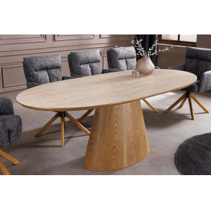 UNIQUE modern bővíthető étkezőasztal - 160-200cm - travertin