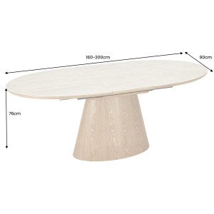 UNIQUE modern bővíthető étkezőasztal - 160-200cm - travertin