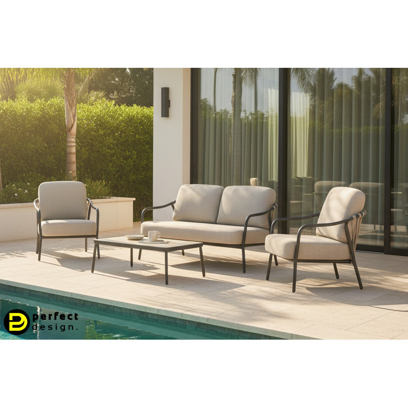 BREEZE prémium kültéri szett - szürke/fekete