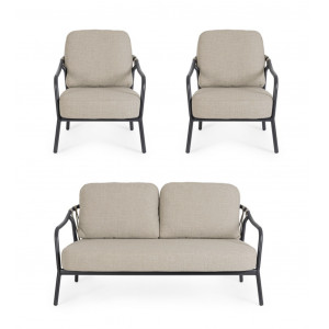 BREEZE prémium kültéri szett - szürke/fekete