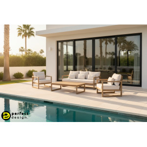 SOLARA prémium akác kültéri szett - beige