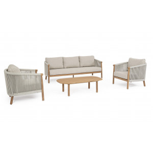 IMPERIA prémium teakfa kültéri szett - beige