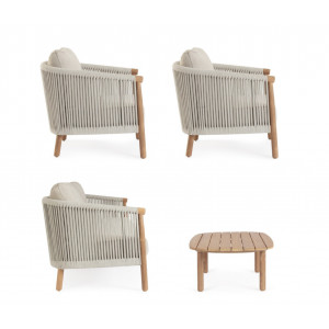 IMPERIA prémium teakfa kültéri szett - beige