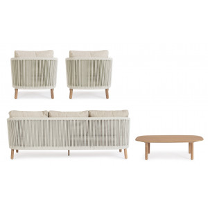 IMPERIA prémium teakfa kültéri szett - beige