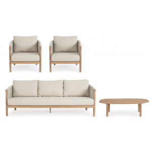 IMPERIA prémium teakfa kültéri szett - beige