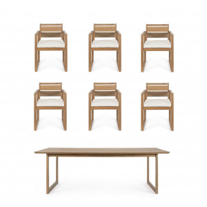 CORAL prémium akác kültéri étkező szett