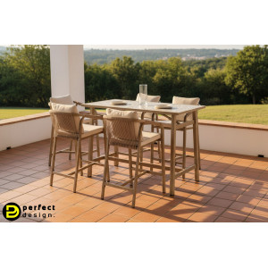 BRISA prémium kültéri étkező szett  - light beige BIZZOTTO