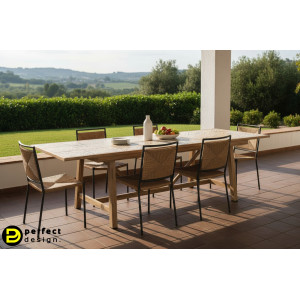 BRISA prémium kültéri bővíthető étkezőasztal - 212-285cm -beige BIZZOTTO