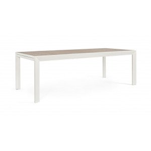 HORIZON modern bővíthető kültéri étkezőasztal - 160-240cm - fehér