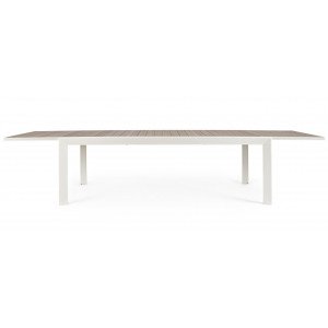 HORIZON modern bővíthető kültéri étkezőasztal - 160-240cm - fehér