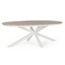 ZELMAR OVAL modern kültéri étkezőasztal - 218cm - fehér