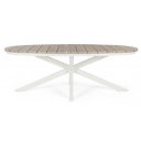 ZELMAR OVAL modern kültéri étkezőasztal - 218cm - fehér