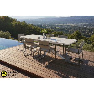 PASCAL prémium bővíthető kültéri étkezőasztal - 200-260cm -fehér BIZZOTTO