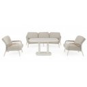 GRAVA állítható magasságú prémium kültéri kerámia étkezőasztal - 135cm - beige