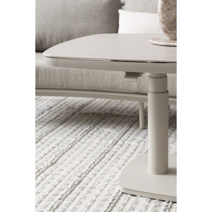 GRAVA állítható magasságú prémium kültéri kerámia étkezőasztal - 135cm - beige