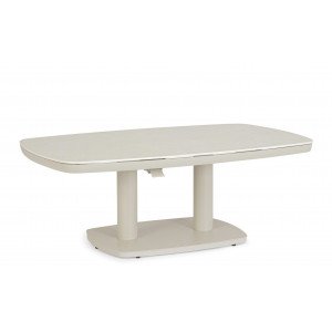 GRAVA állítható magasságú prémium kültéri kerámia étkezőasztal - 135cm - beige