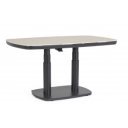 GRAVA állítható magasságú prémium kültéri kerámia étkezőasztal - 135cm - antracit