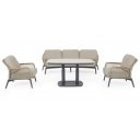 GRAVA állítható magasságú prémium kültéri kerámia étkezőasztal - 135cm - antracit