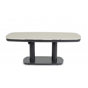 GRAVA állítható magasságú prémium kültéri kerámia étkezőasztal - 135cm - antracit