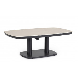 GRAVA állítható magasságú prémium kültéri kerámia étkezőasztal - 135cm - antracit