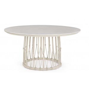 ISLA prémium kerek kültéri étkezőasztal -150cm - beige