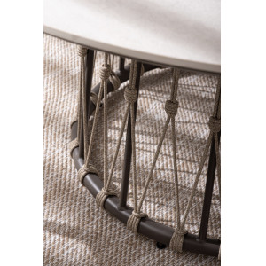 ISLA prémium kerek kültéri étkezőasztal -150cm - barna