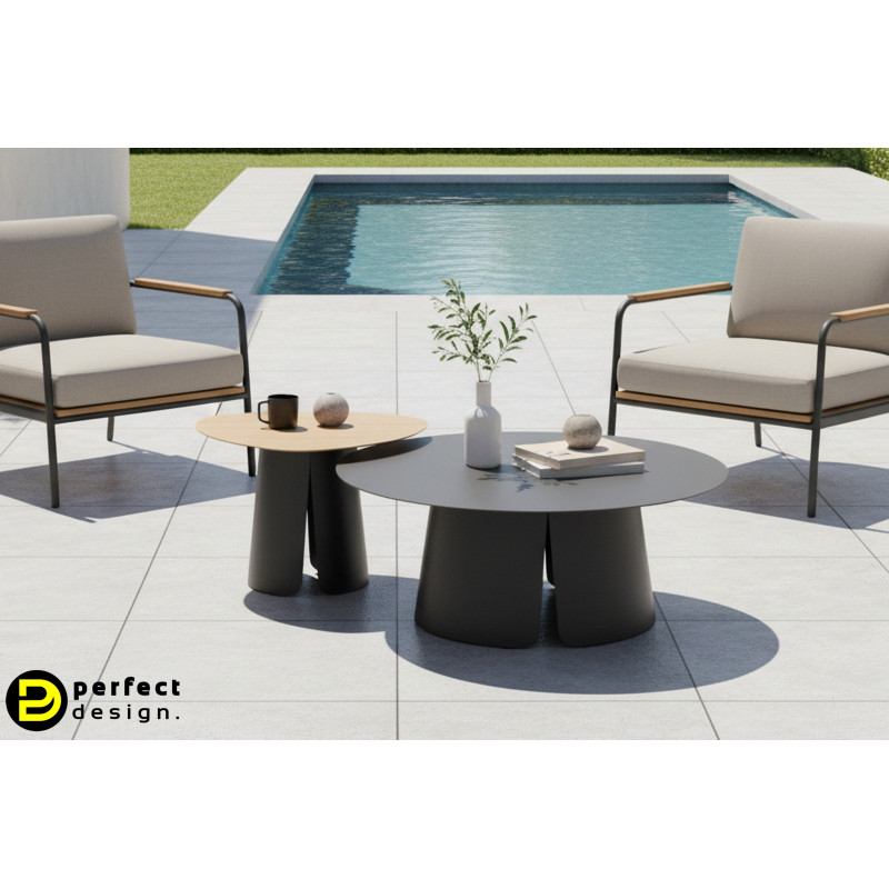 VIVA modern kültéri dohányzóasztal szett - antracit