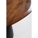 NOVELLA kerek mangófa étkezőasztal - 140cm - fekete