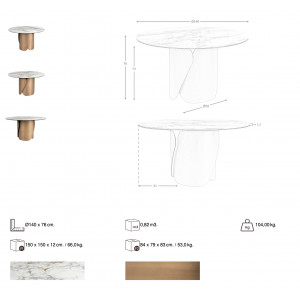 IMPERIA prémium kerámia étkezőasztal - 140cm