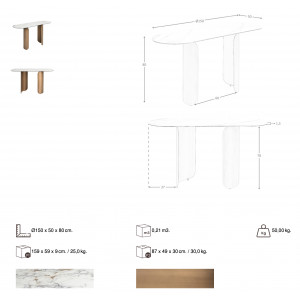 IMPERIA prémium kerámia konzolasztal - 150cm