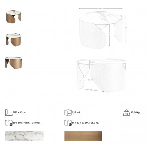 IMPERIA prémium kerámia dohányzóasztal - 80cm