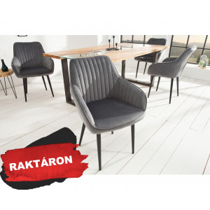 STICH bársony design szék - szürke INVICTA