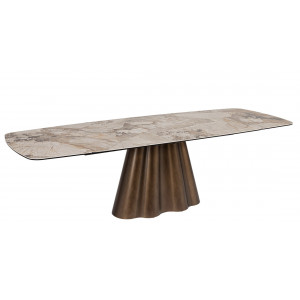 MARMINO design kerámia bővíthető étkezőasztal - 180-260cm - réz