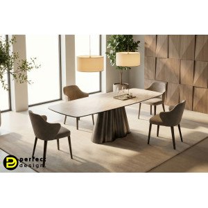 MARMINO design kerámia bővíthető étkezőasztal - 180-260cm - ezüst BIZZOTTO