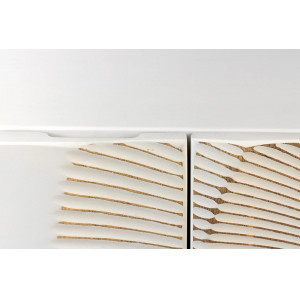 GOLDEN SUNSET design mangófa TV-szekrény - 180cm - fehér