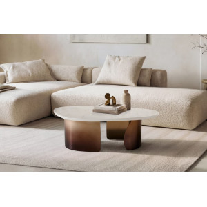 MARVINIA prémium márvány dohányzóasztal -  arany bútor