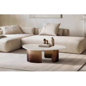 MARVINIA prémium márvány dohányzóasztal -  arany bútor