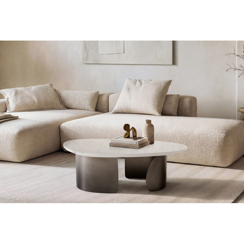 MARVINIA prémium márvány dohányzóasztal -  fekete