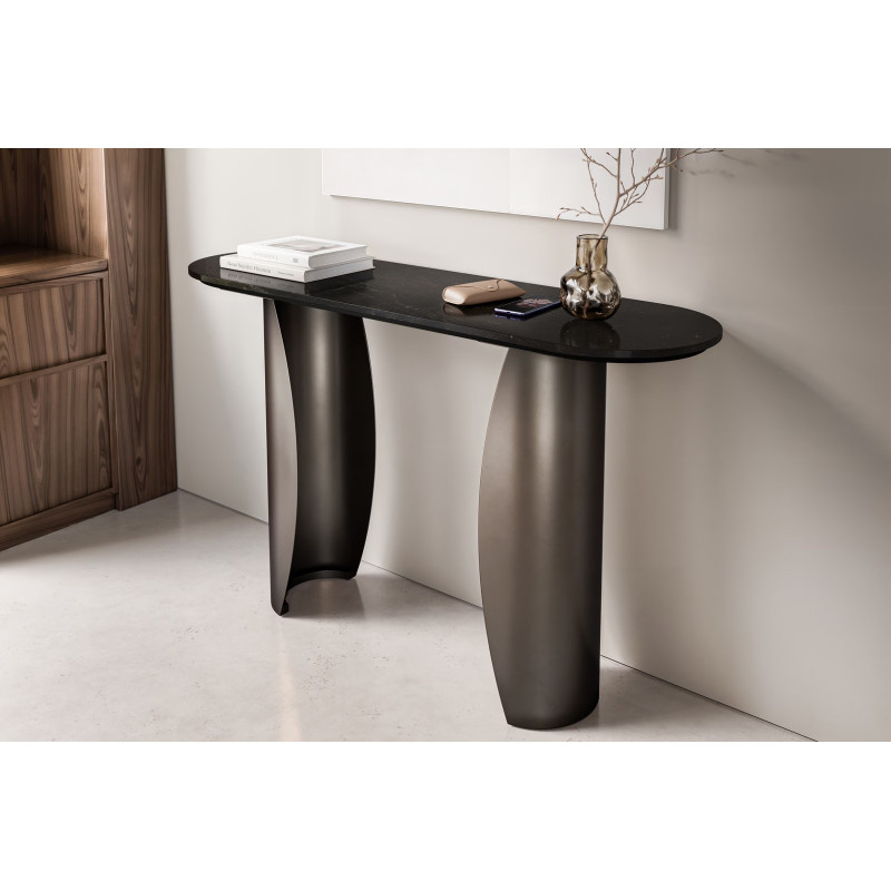 FUSIONA DARK prémium márvány konzolasztal - fekete