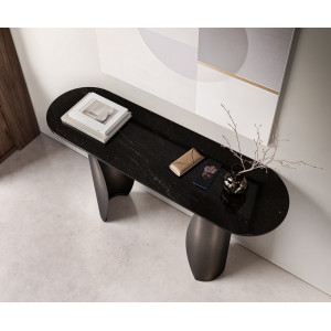 FUSIONA DARK prémium márvány konzolasztal - fekete