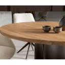 NOLARO prémium akác étkezőasztal - 140cm - fekete