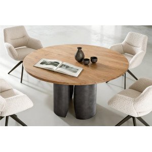 NOLARO prémium akác étkezőasztal - 140cm - fekete bútor