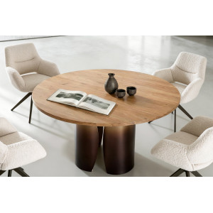 NOLARO prémium akác étkezőasztal - 140cm - arany bútor