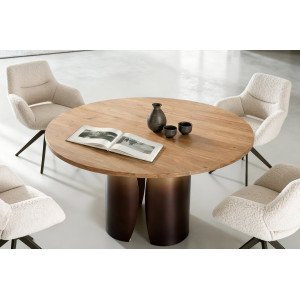 NOLARO prémium akác étkezőasztal - 140cm - arany bútor