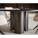 NOLARO DARK prémium márvány étkezőasztal - 140cm - fekete