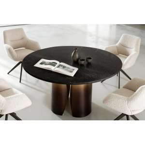 NOLARO DARK prémium márvány étkezőasztal - 140cm - arany bútor