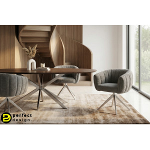 MOIRA-II prémium boucle étkezőszék - beige/szürke