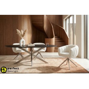 MOIRA-II prémium boucle étkezőszék - beige/szürke