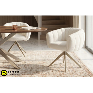 MOIRA-II prémium boucle étkezőszék - beige